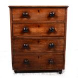 A Victorian mahogany chest of drawers, of small proportion