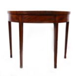 A George III mahogany demilune card table