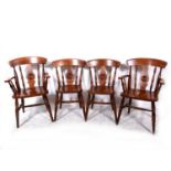 A set of six modern beech kitchen chairs