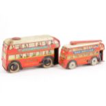 WITHDRAWN Two tin-plate trolley buses, one by Wells Brimtoy