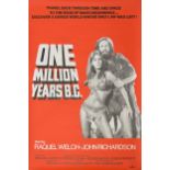 One Million Years BC (1966); original poster, staring Raquel Welsh, 40x27inch.
