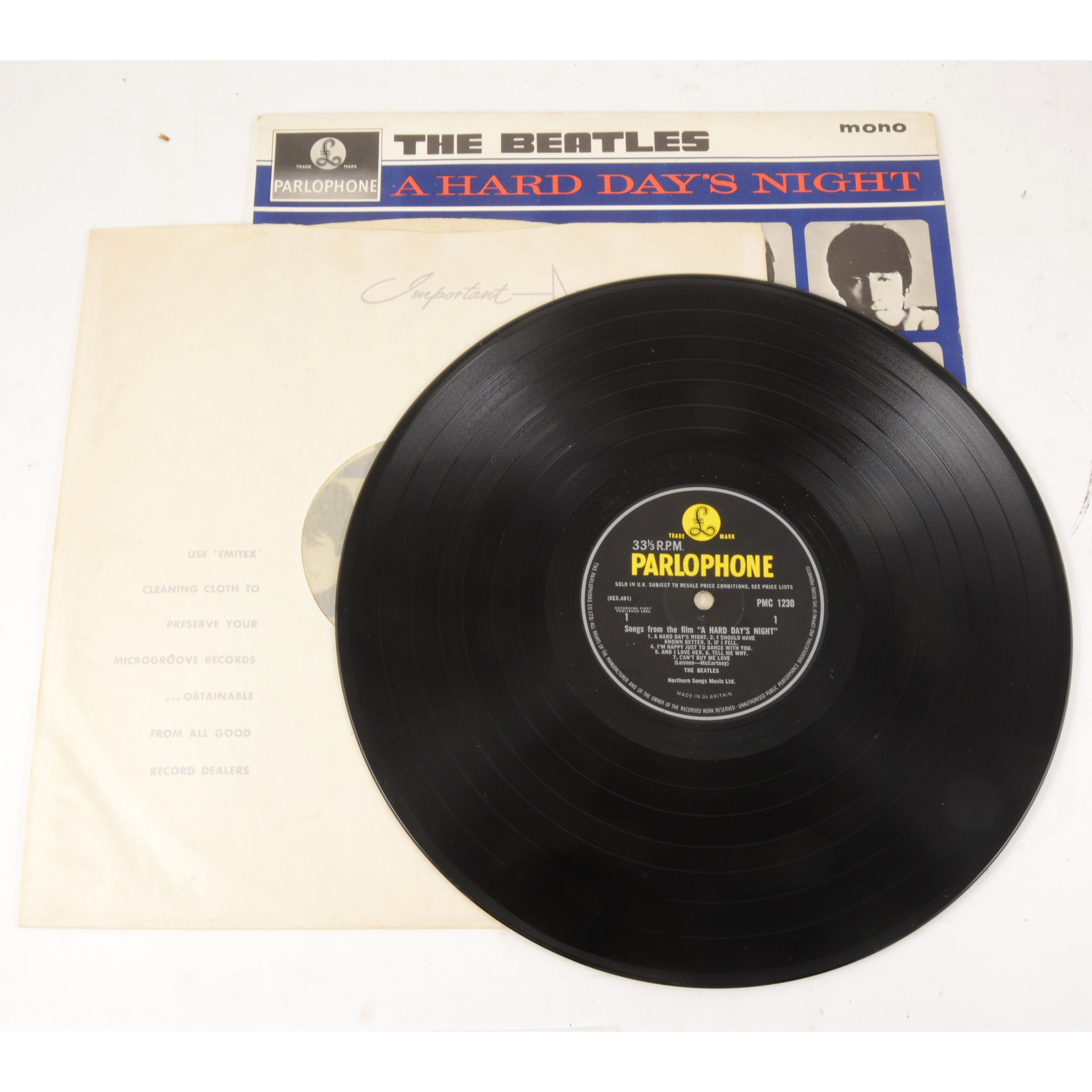 The Beatles A Hard Day's Night LP vinyl record; Mono first pressing PMC 1230 matrix 481-3N/482-3N, - Image 3 of 3