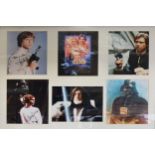 Star Wars; framed presentation of five 10 x 8inch colour photos with signiatures, Mark Hamill,