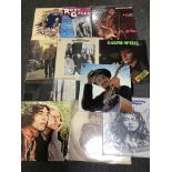 Eleven vinyl LP records mostly singer songwriter music; including Bob Dylan, etc
