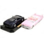 Two large scale Maisto models, Pink Cadillac, other modern diecast models.
