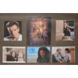 Star Wars The Phantom Menace; framed presentation of five signiatures on 10x8inch colour photos