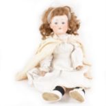 Hermann Steiner German bisque head doll, 16 head stamp.