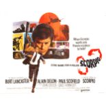 UK quad film poster; Scorpio (1973) starring Burt Lancaster, 30x40inch.