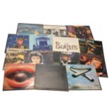 One box of mixed vinyl LP and 12" single records; aprox seventy-six