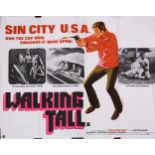UK quad film poster; Walking Tall (1973), staring Joe Don Baker, 30x40inch.