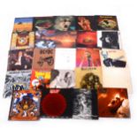 Rock and Heavy Metal vinyl LP records; twenty four including, Iggy Pop, Uriah Heep, UFO, DIO, ACDC,
