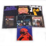 Seven Black Sabbath vinyl LP records.