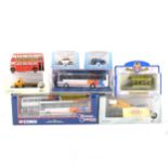 Die-cast model cars, vehicles and buses; aprox fourty but Corgi, Atlas, Oxford, Britains and Lledo