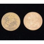 Two Victorian gold Sovereign coins, 1888 and 1893, (2).