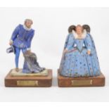 Houses of Parliament - wartime damage memorabilia, a pair of painted lead figures Sir Walter