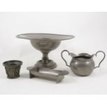 Pewter comport, Camphof Zwoolle, 28cm;