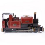 Roundhouse live steam, gauge 1 / G scale, 32mm locomotive, 'Gilly' 0-4-0, maroon, in case.