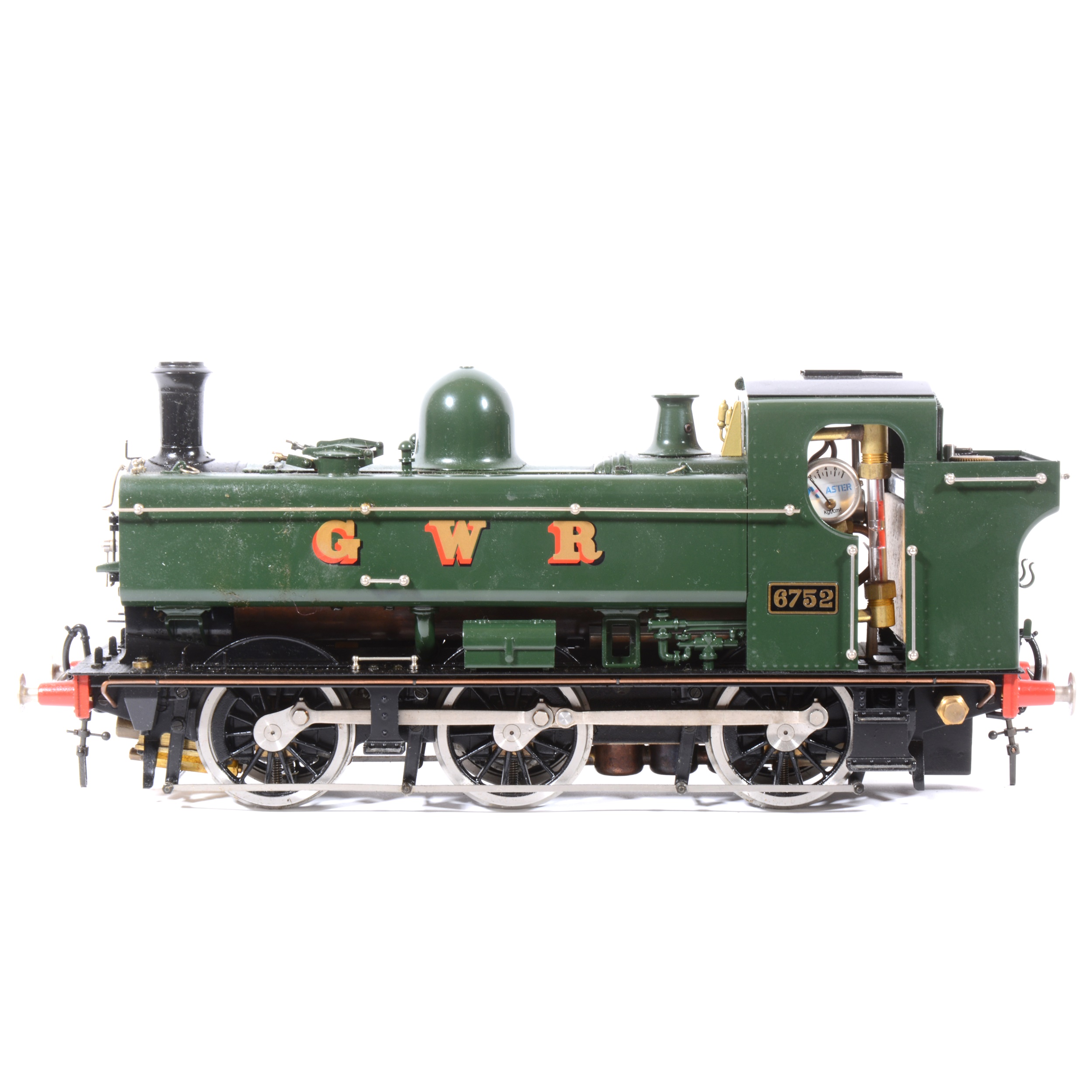 Aster Hobby live steam, gauge 1 / G scale, 45mm locomotive, 0-6-0 Pannier tank, GWR no.6752.