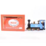 Mamod live steam, locomotive, blue, boxed and instructions.