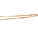 A 9 carat rose gold double Albert watch chain