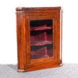 Victorian stained beechwood hanging corner cupboard