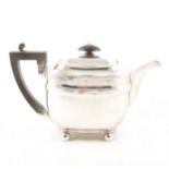 A Georgian silver teapot by John Emes, London 1806.