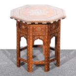 Small Hoshiarpur inlaid octagonal table