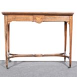 A Victorian inlaid rosewood card table