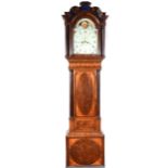 A mahogany and specimen wood longcase clock,