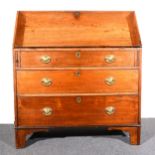 A Georgian stained mahogany bureau