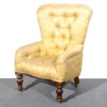A Victorian upholstered easy chair