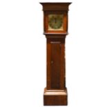 An oak longcase clock, signed E Gatland Cuckfield, 30-hour movement