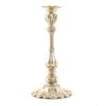 A silver candlestick.