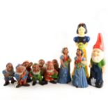 Two sets of vintage Snow White and The Seven Dwarfs and three further Snow Whites and Dwarf.