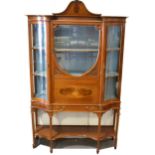 An Edwardian mahogany inlaid display cabinet, by Maple & Co