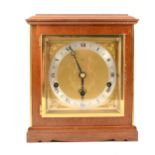An English walnut mantel clock, Elliott eight-day lever movement