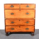 A Victorian mahogany campaign chest