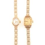 Titus and Rotary - two lady's 9 carat yellow gold wrist watches.