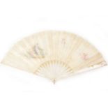 A hand-painted folding fan.