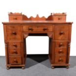 A Victorian mahogany kneehole desk/ dressing table