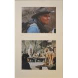 Charlton Heston; two framed and signed colour 10x8inch photos, one from Planet of the Apes (1968),