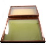 Two glazed mahogany table top display cabinets suitable for collections or antique fairs.