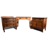 An oak side cabinet,