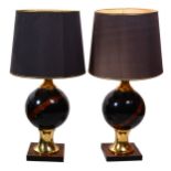 A pair of contemporary table lamps