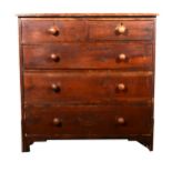 A Victorian stained pine chest of drawers