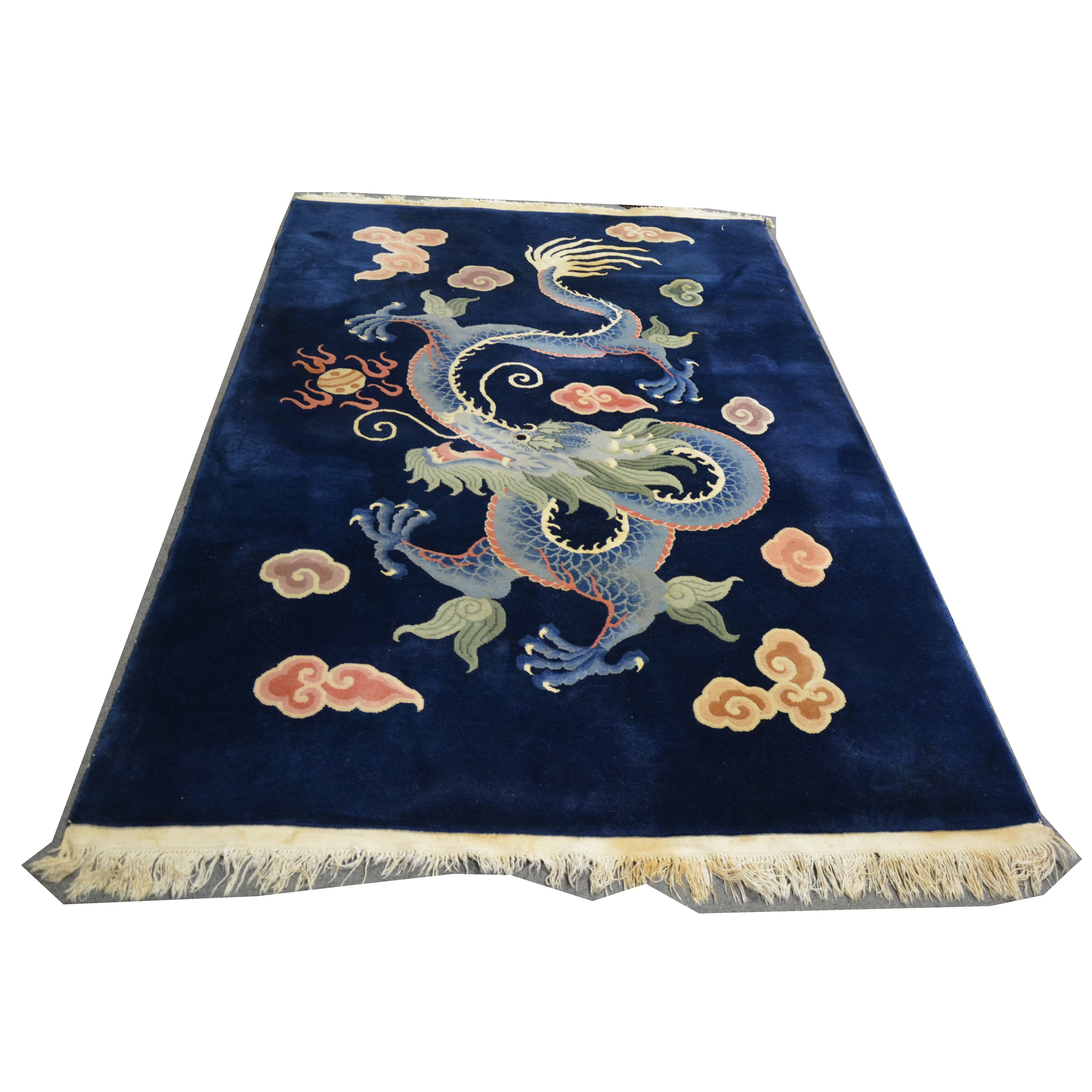 Chinese carpet, dragon and cloud motif