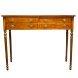 A reproduction burr walnut sidetable,