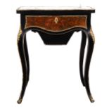 A Victorian ebonised and boule work dressing table