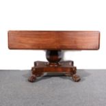 An early Victorian mahogany pedestal Pembroke table
