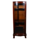 A mahogany bowfront display cabinet